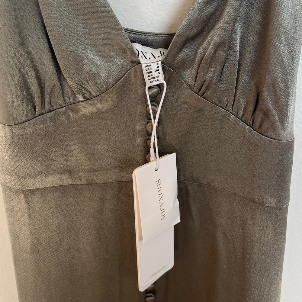 Shona Joy Button-Front Maxi Dress La Lune Sage NWT dress Sz 2 - Picture 4 of 4